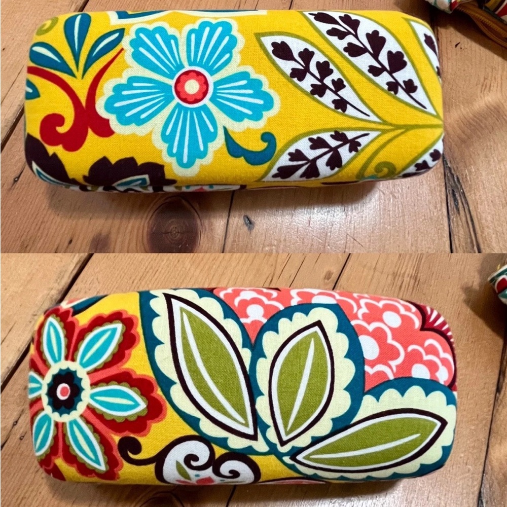 VERA BRADLEY Provencal Crossbody + Clamshell Eyeglass Case ~ Yellow Fall Retired - Picture 3 of 11